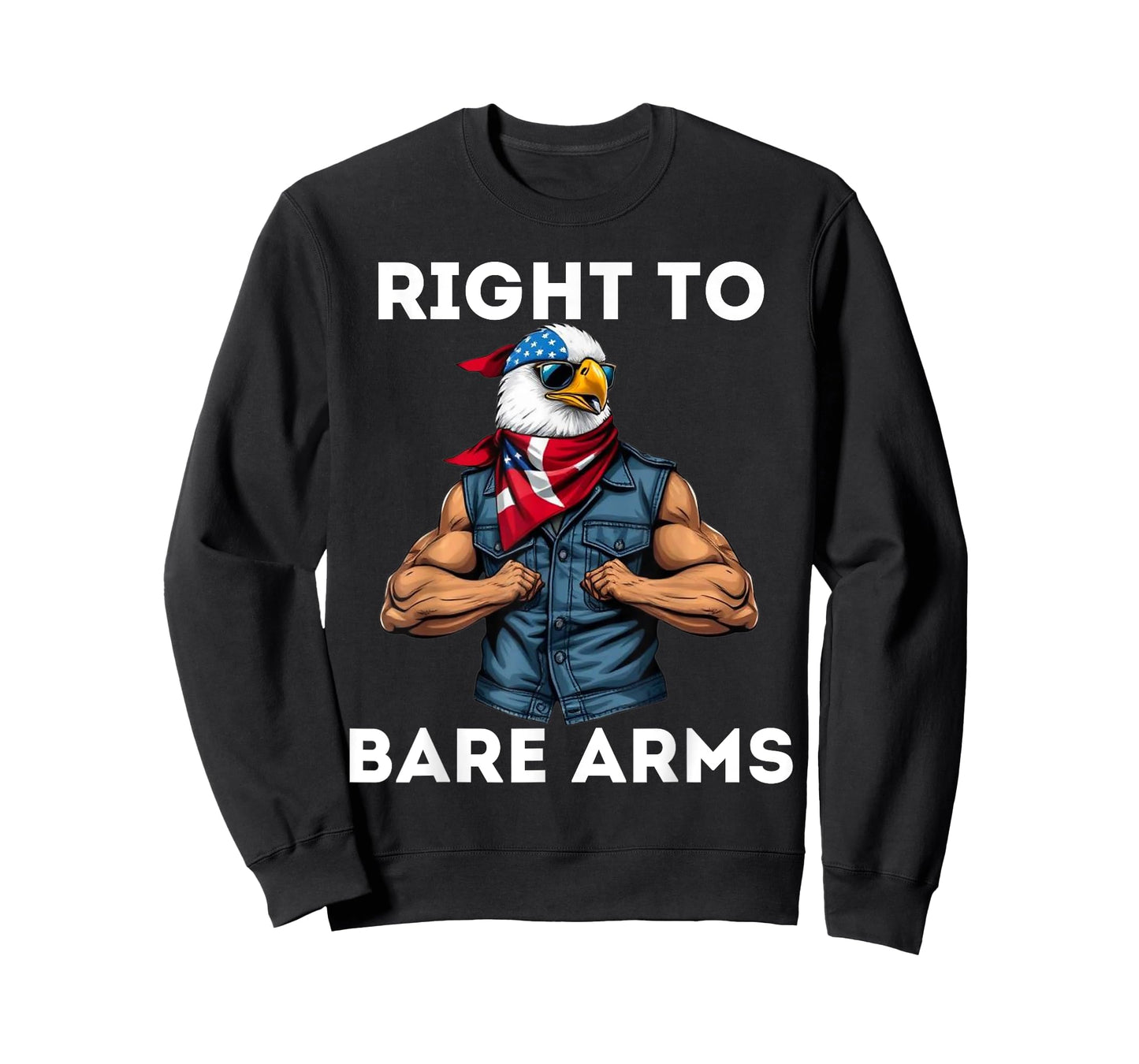 Right To Bare Arms US USA Flag Funny 4th of July Gym Workout T-Shirt