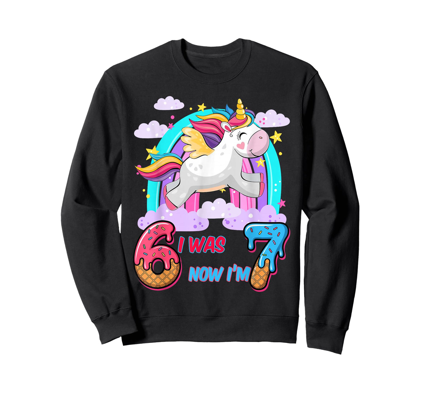 I was Six Now I'm Seven Dabbing Unicorn 67 Meme 7th Birthday T-Shirt