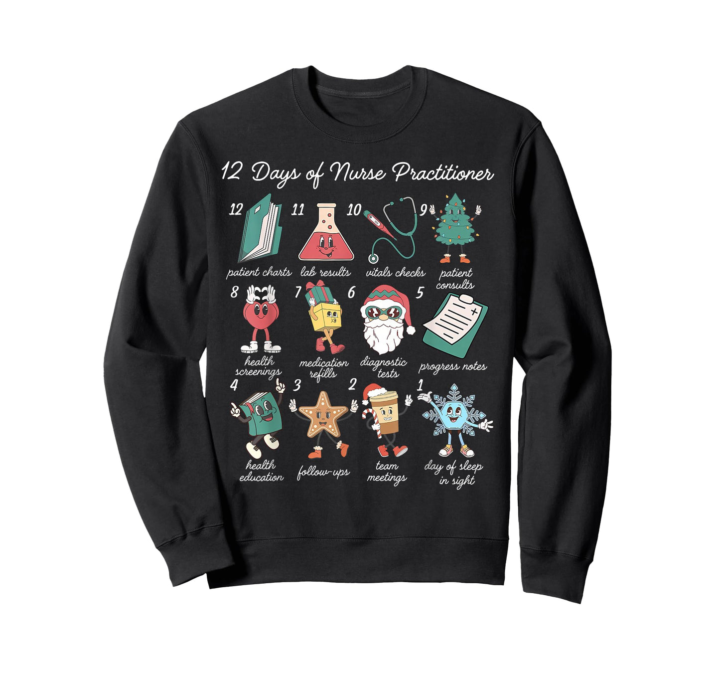 12 Days of Nurse Practitioner Medical NP Nursing Christmas T-Shirt