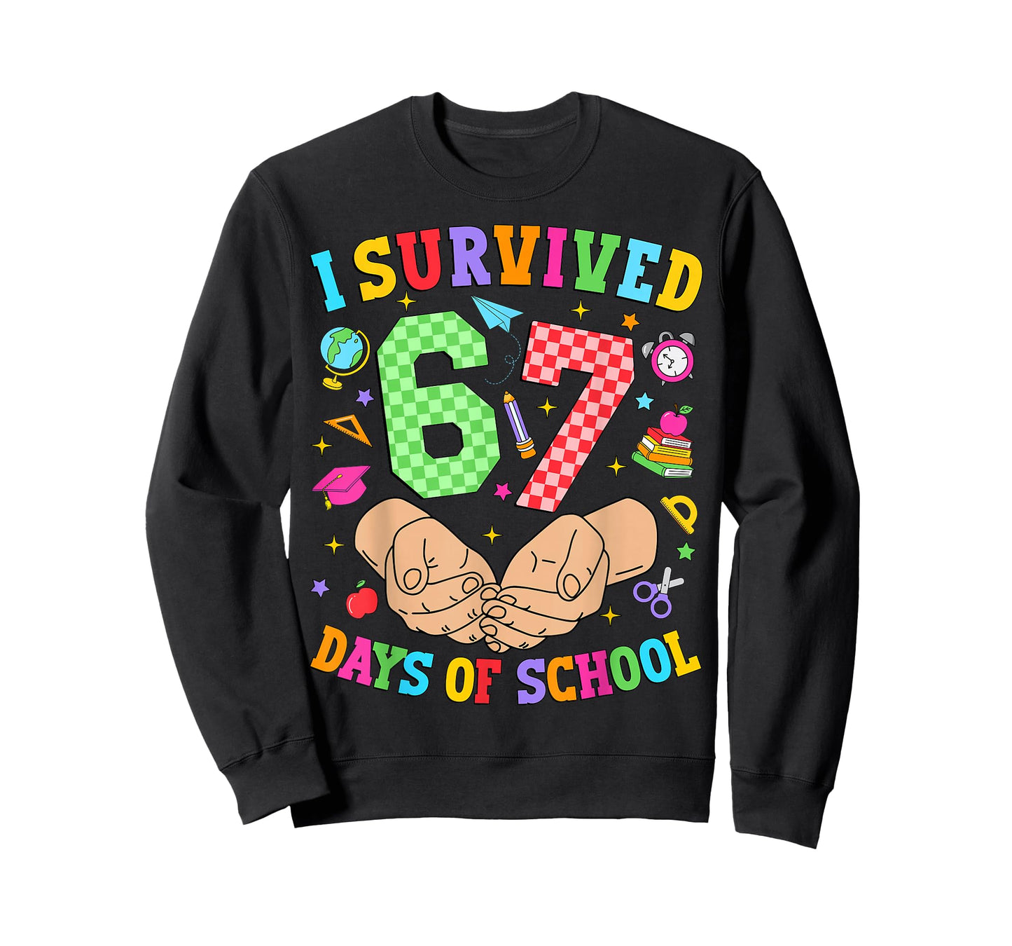 I Survived 67 Days of School Funny Six Seven 6 7 Meme Kids T-Shirt