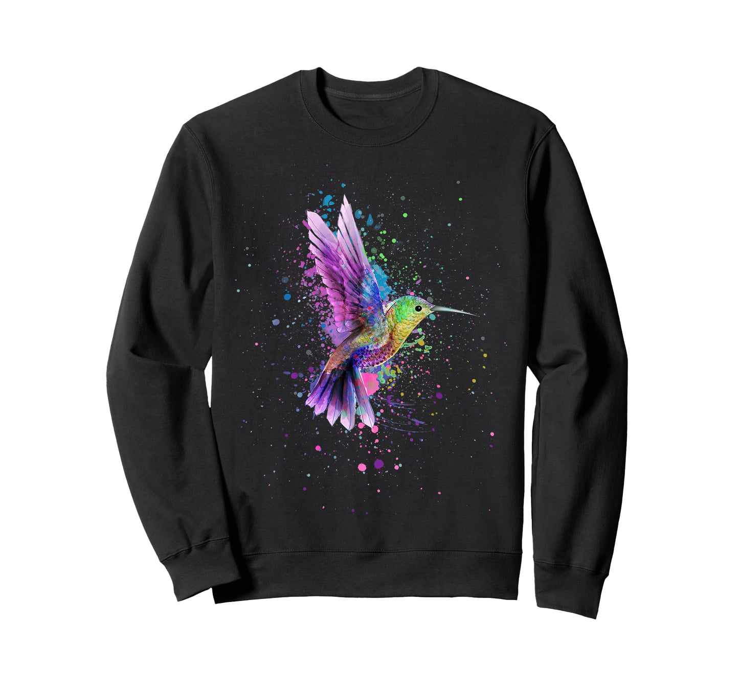 Hummingbird Watercolor Art Design T-Shirt Small