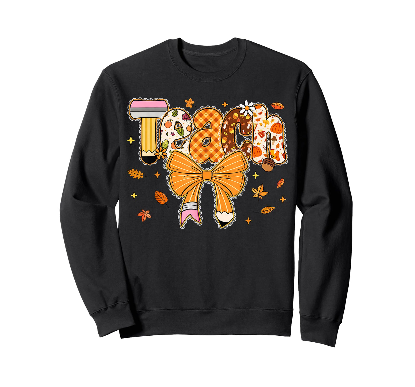 Thanksgiving Teacher Pencil Bow One Thankful Teacher Fall T-Shirt