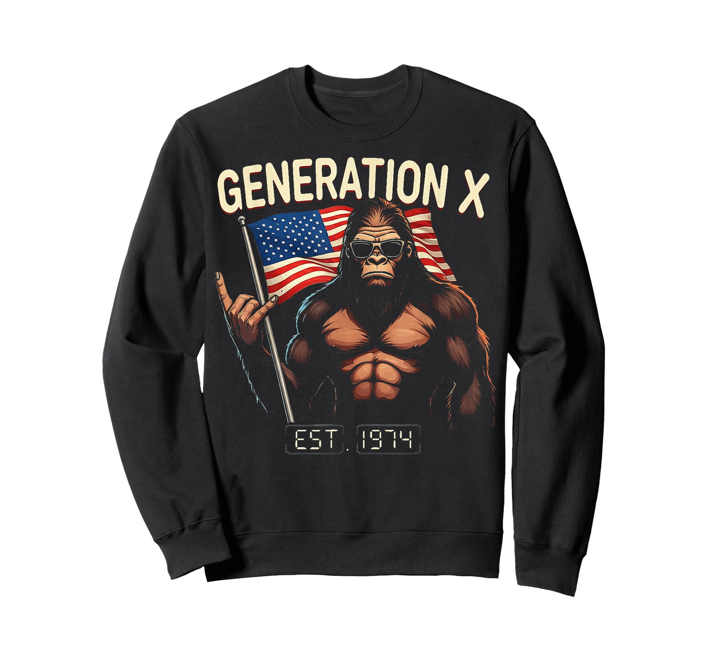 Gen X 1974 Walk Away I Am A Grumpy Old Man Bigfoot (2 SIDES) T-Shirt