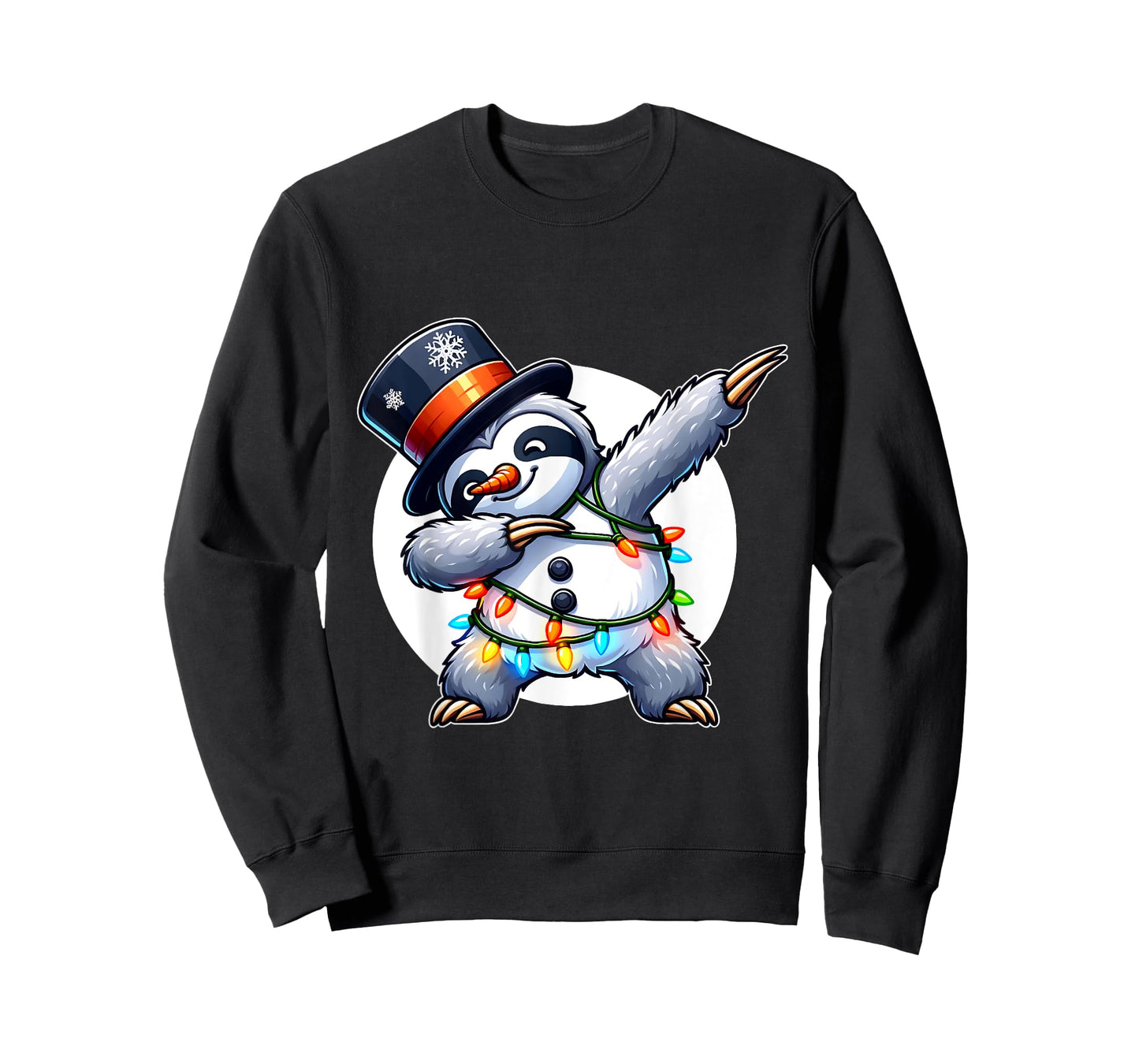 Dabbing Sloth Snowman Costume Christmas T-Shirt