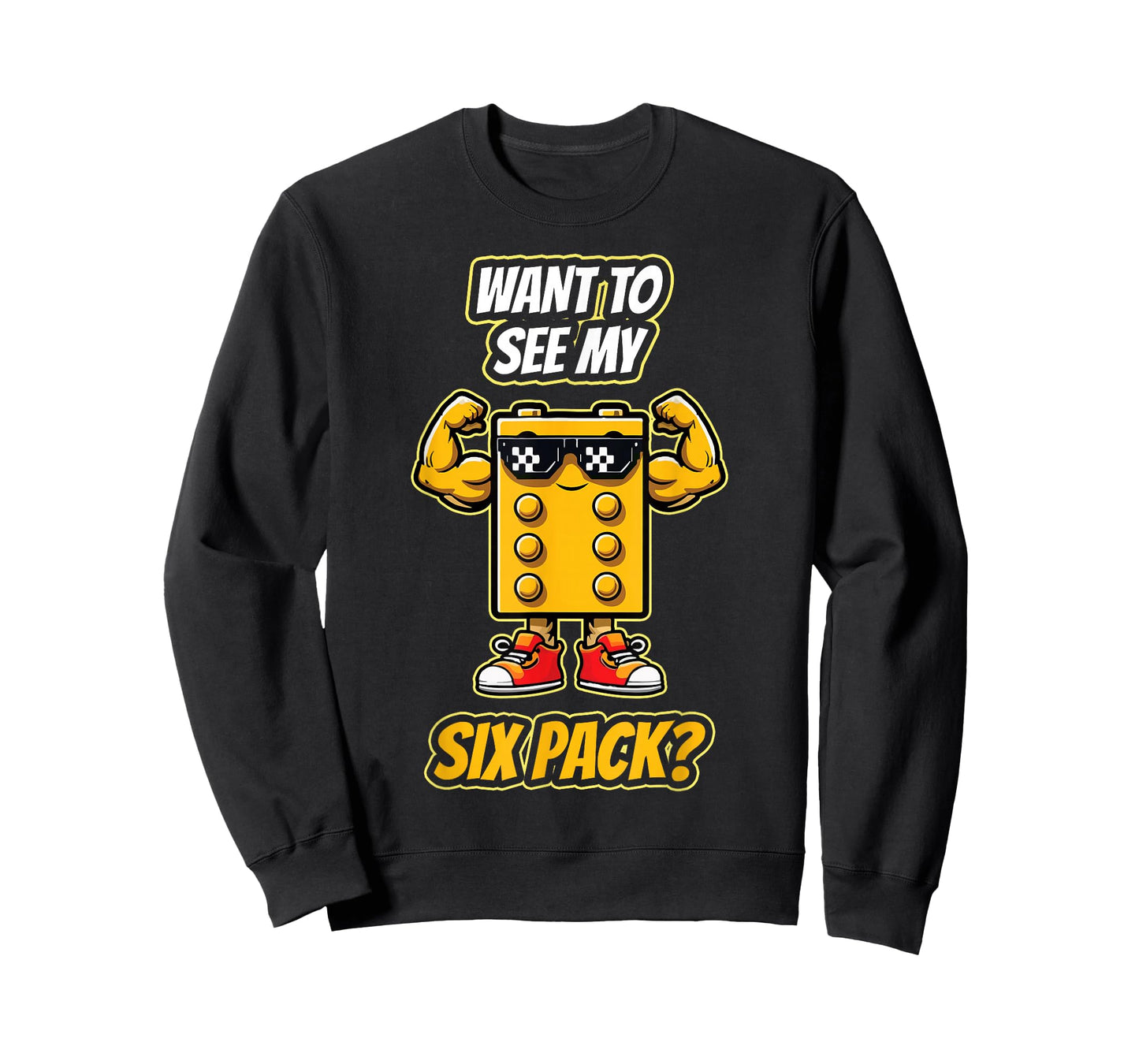 Want To See My Six Pack Funny Block Building Brick Builder T-Shirt