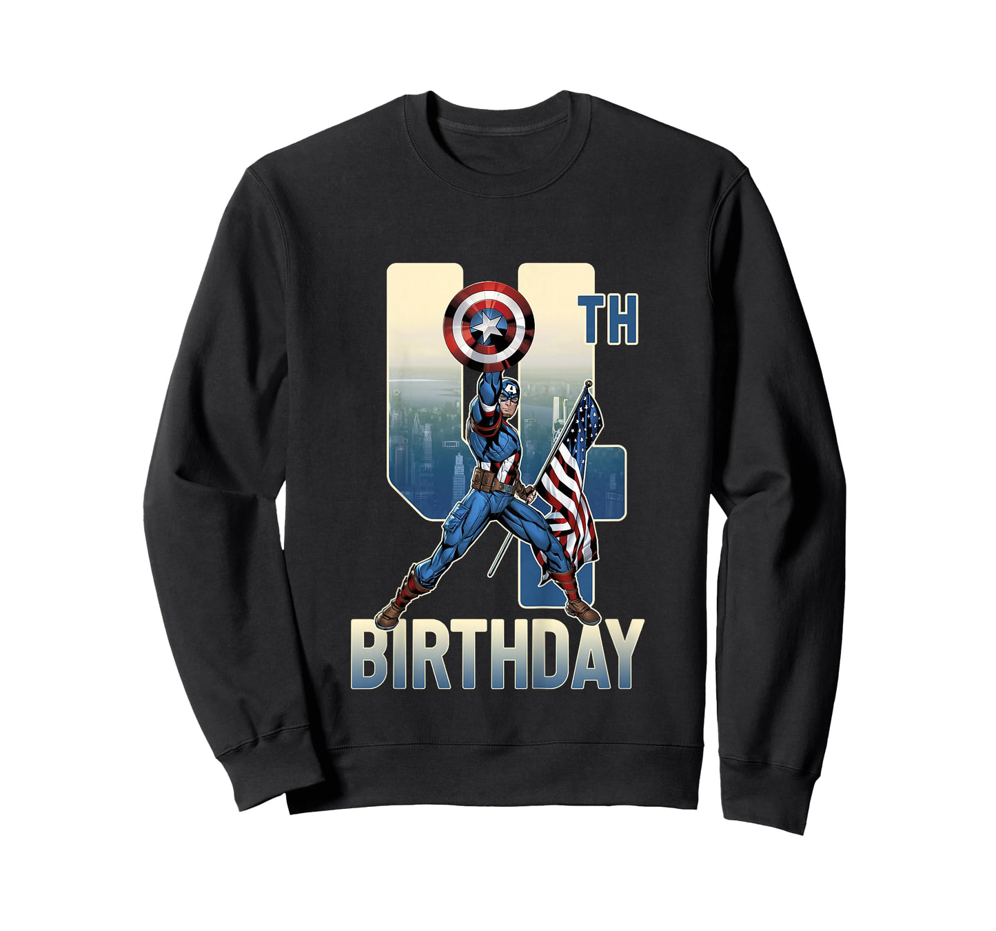Kids Marvel Avengers Classic Captain America Epic 4th Birthday T-Shirt