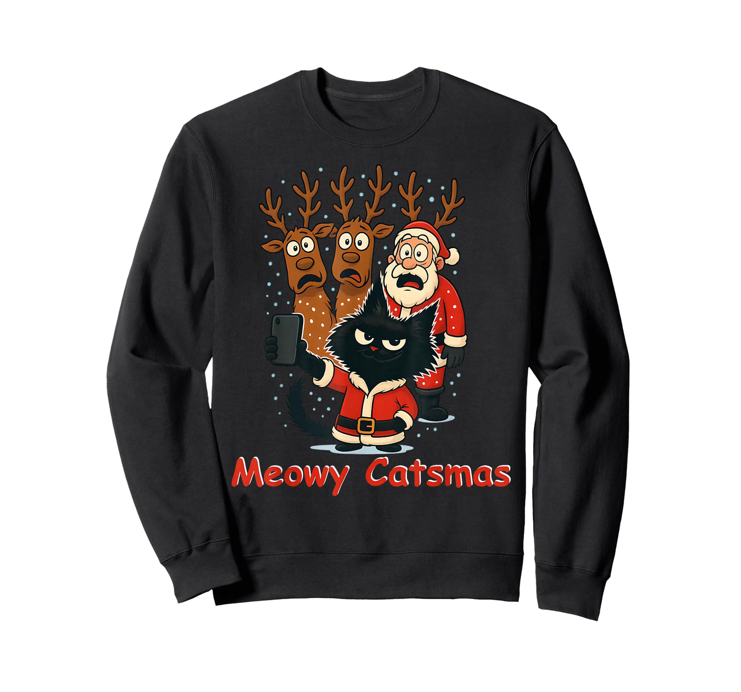 Meowy Catsmas Cats Christmas Funny Holiday Cat T-Shirt