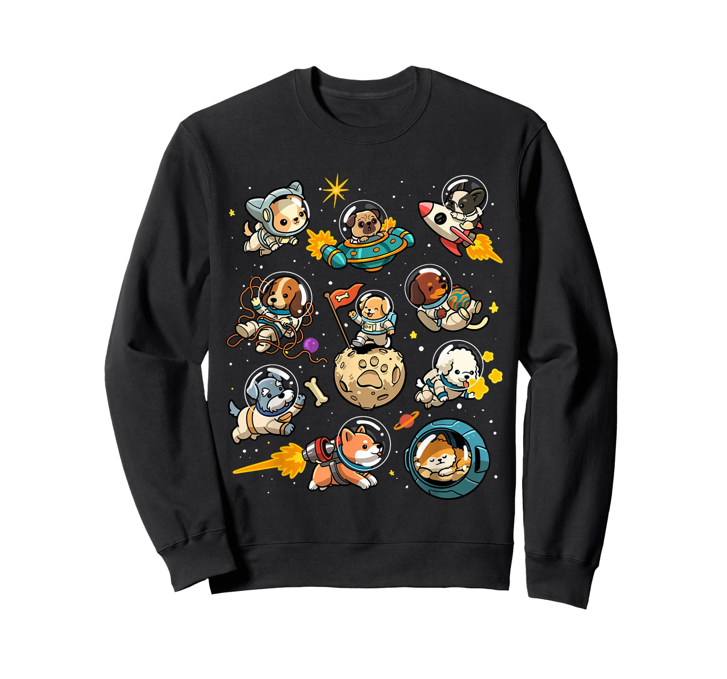 Space Dogs Cute Astronaut Dogs in Space Galaxy Animal Planet T-Shirt