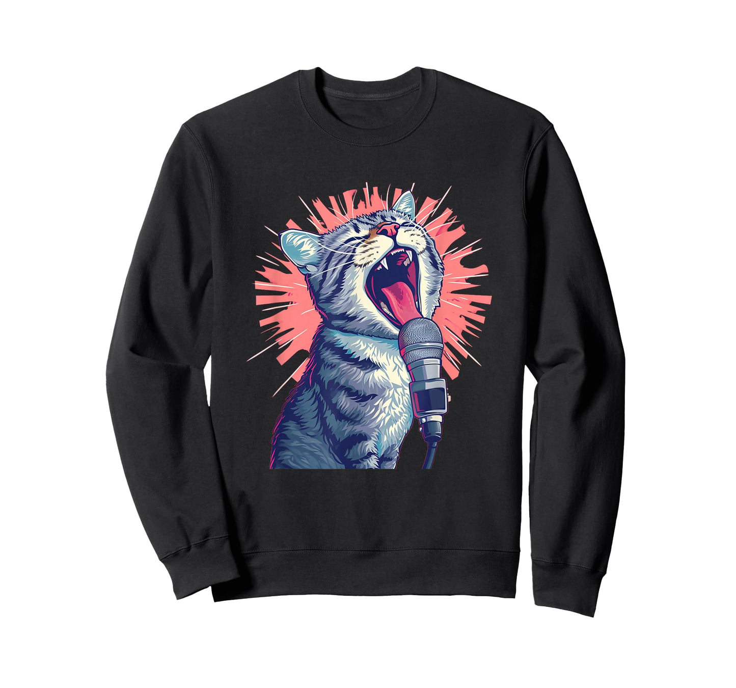 Funny singing cat for karaoke party lovers and animals T-Shirt