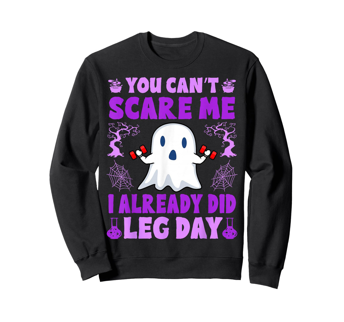 Halloween Workout Women Ghost Training With Dumbbells T-Shirt