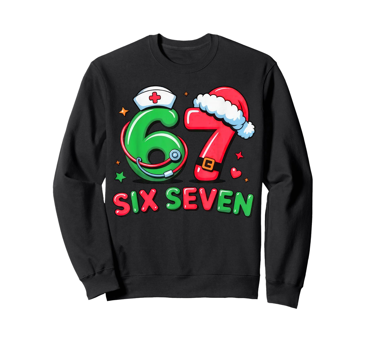 67 Meme Six Seven Women Men Nurse Christmas Matching Family T-Shirt