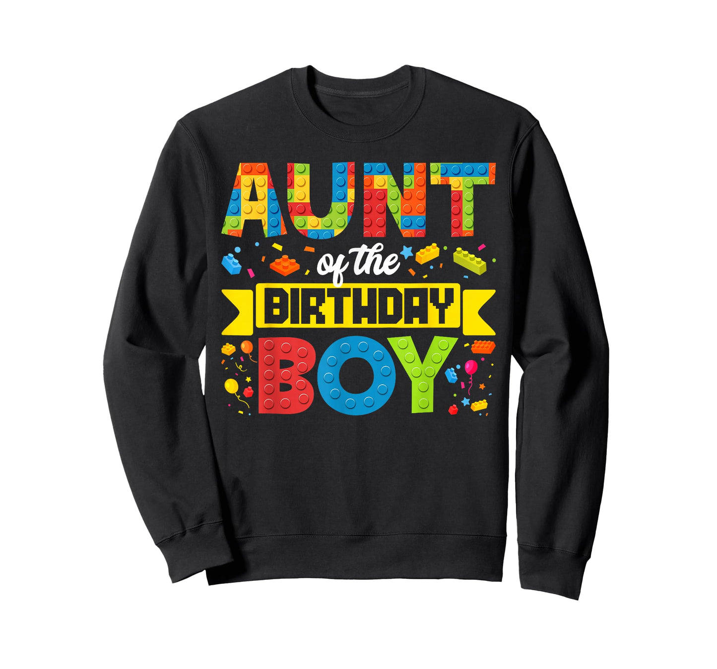 Aunt Of The Birthday Boy Master Builder Kids Building Blocks T-Shirt