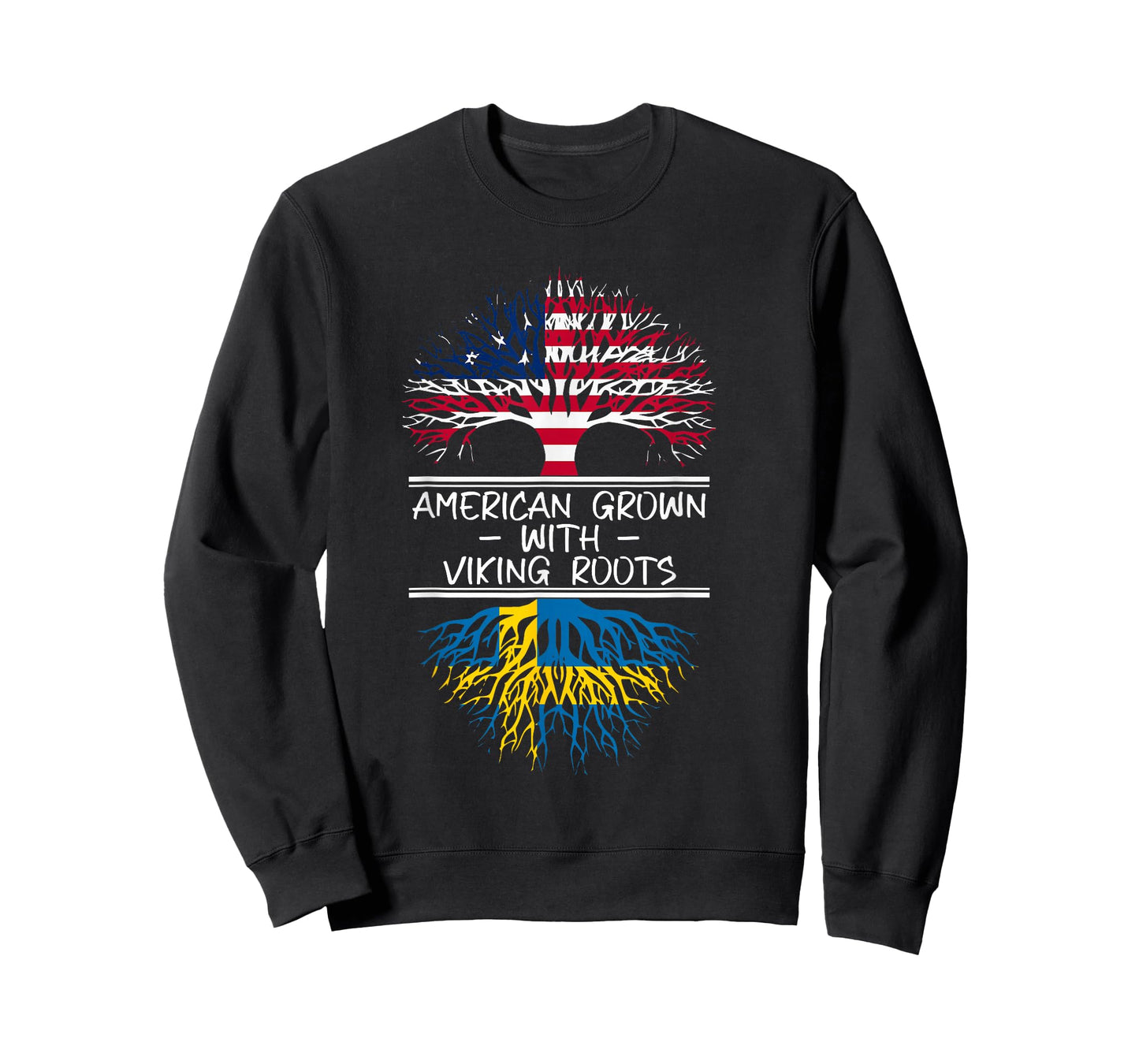 American Grown with Viking Roots Swedish flag T-Shirt