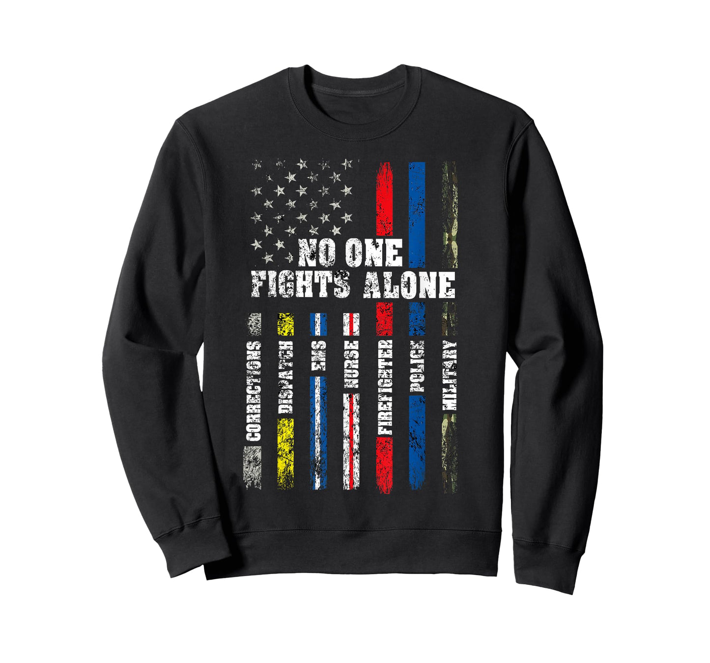 AMERICAN Flag Thin Line Police Fire Military Nurse Responder T-Shirt