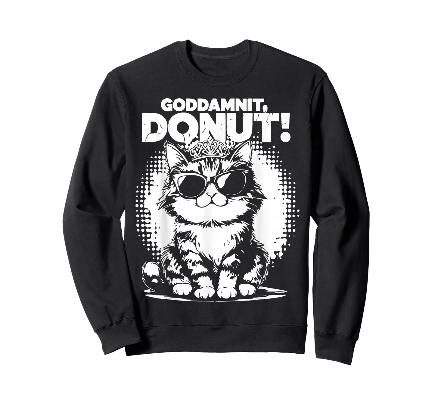 Goddammit Donut Funny Princess Cat Glasses T-Shirt