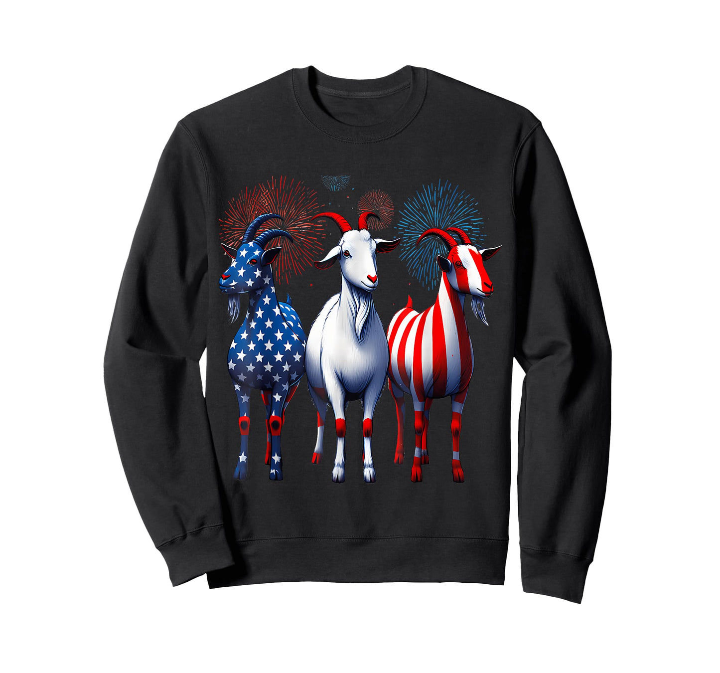 Funny Patriotic Goats USA Flag 4Th of July Goat Lover T-Shirt