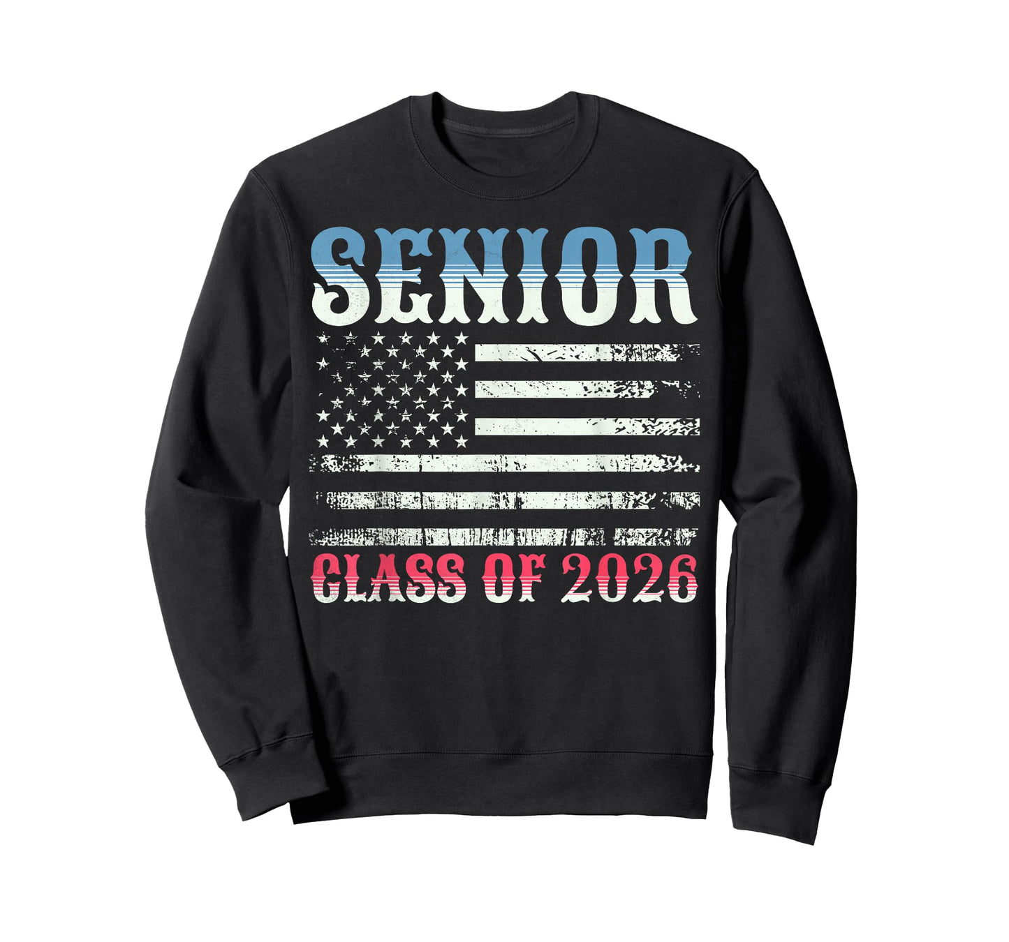 Senior 2026 Class of 2026 American USA Flag Graduation T-Shirt
