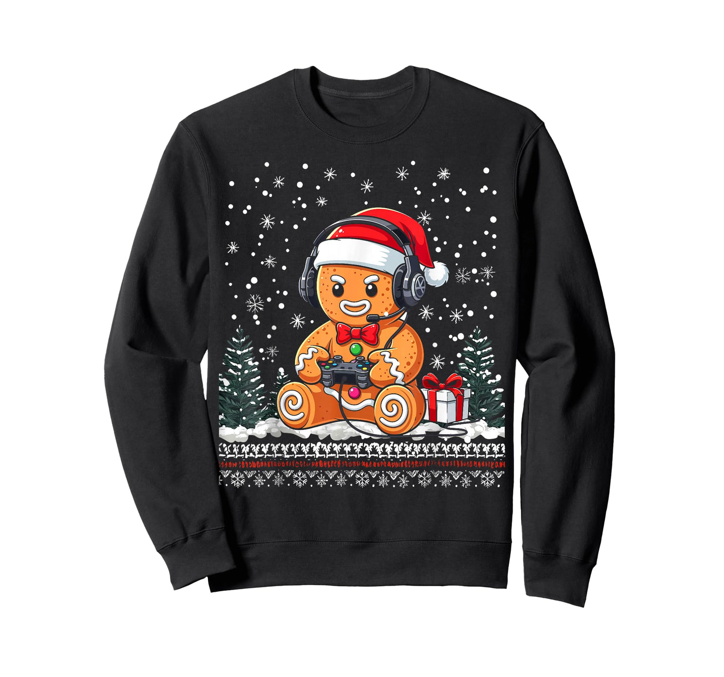 Funny Christmas Gamer Gingerbread Xmas Gaming Men Boy Kids T-Shirt