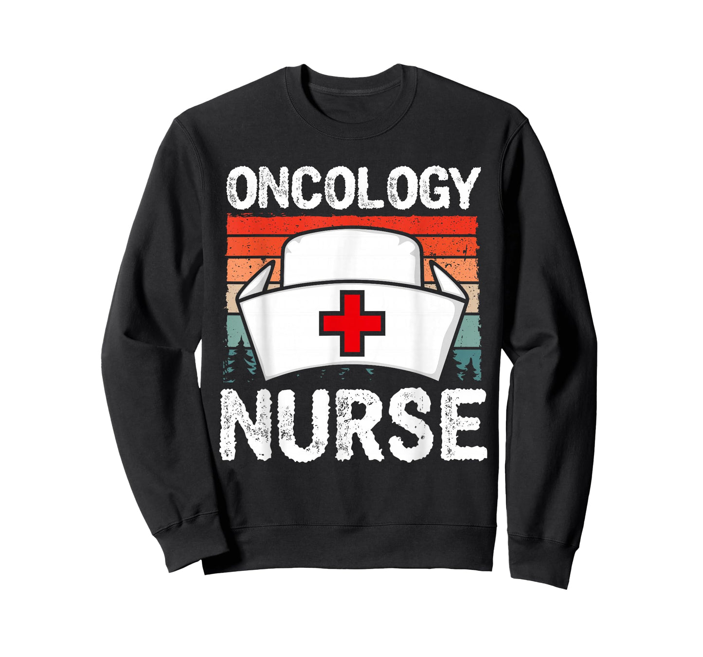 Cute Oncology Nurse Vintage Sunset Medical Nursing Scrubs T-Shirt