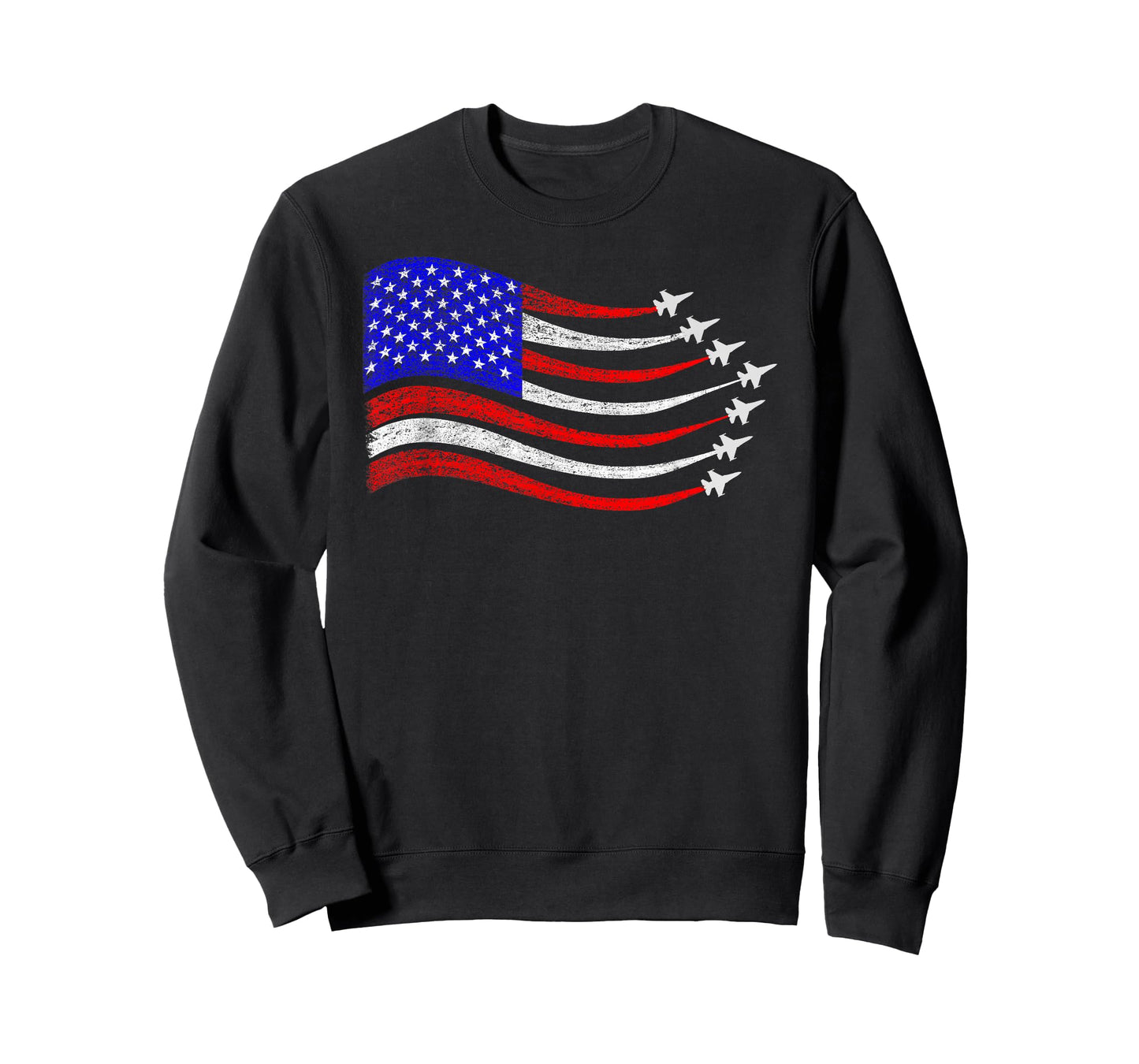 American Patriotic Fighter Jets USA Flag Waving 4th of July T-Shirt