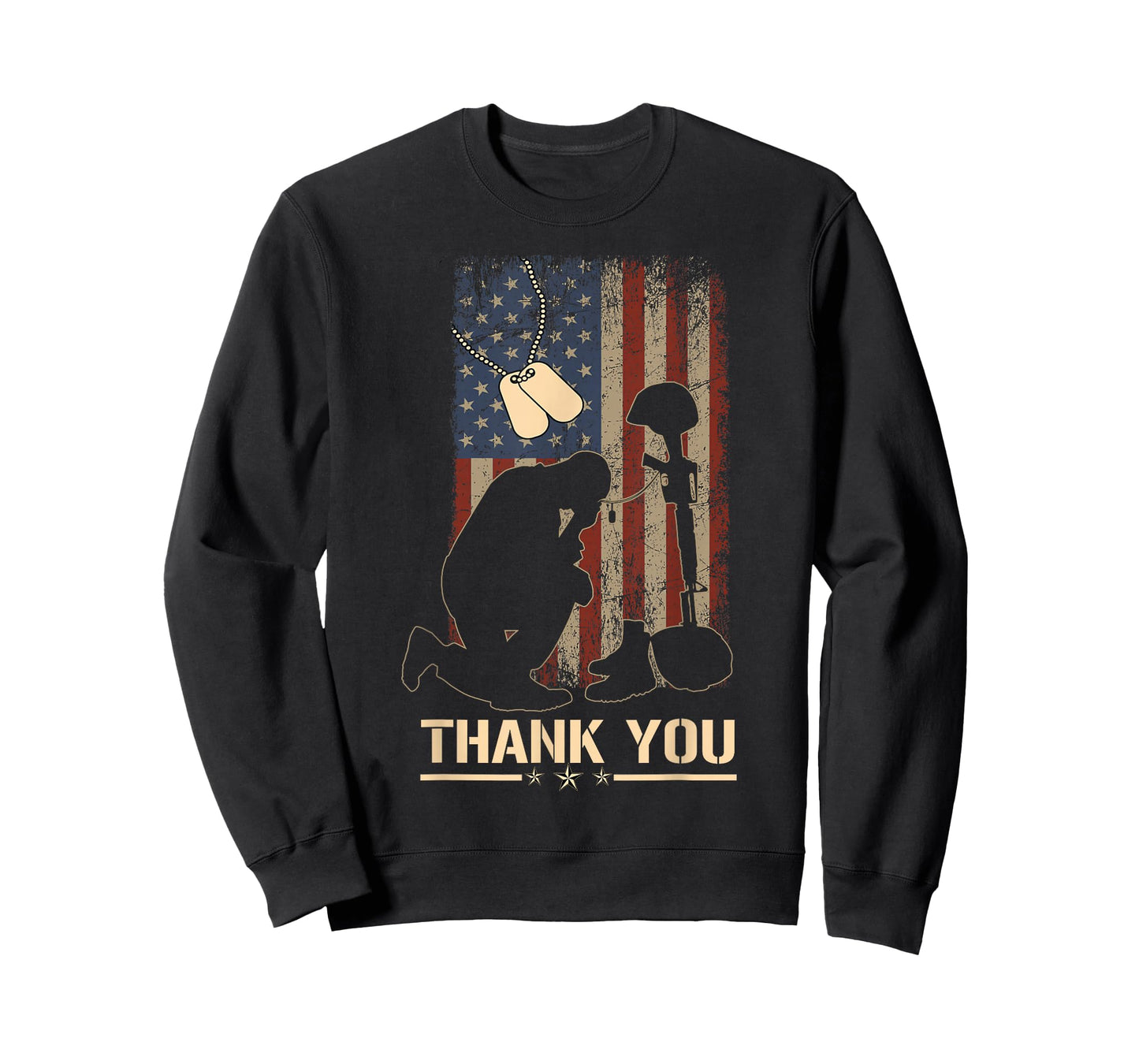 American Flag Thank You Veterans Military Appreciation T-Shirt