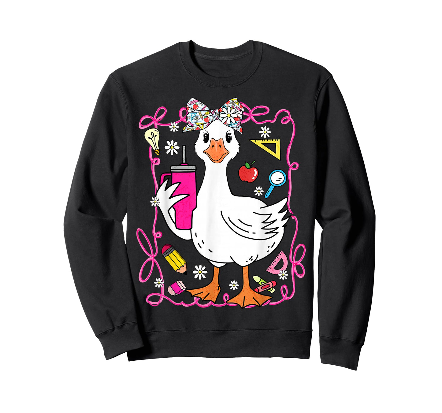 Cute Teacher Goose Funny Back to School Animal Design T-Shirt