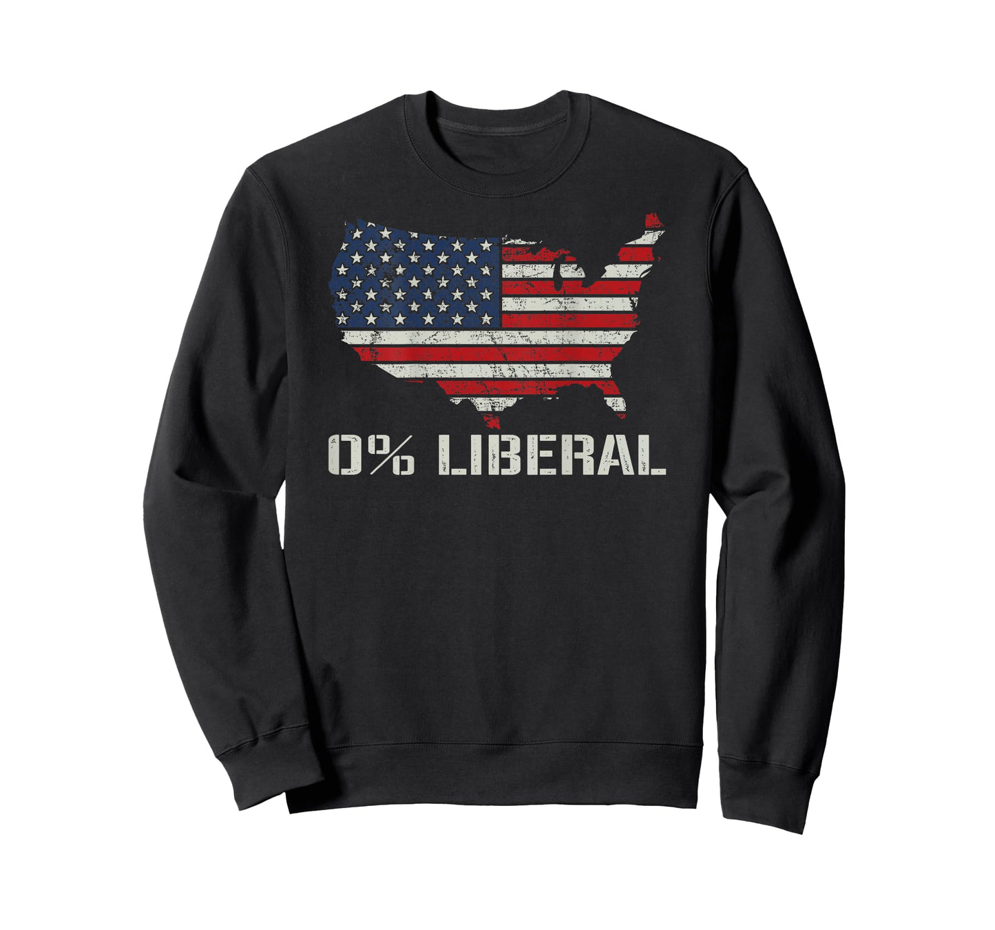 American Flag 0% Liberal - Funny Republican USA Flag (Back) T-Shirt