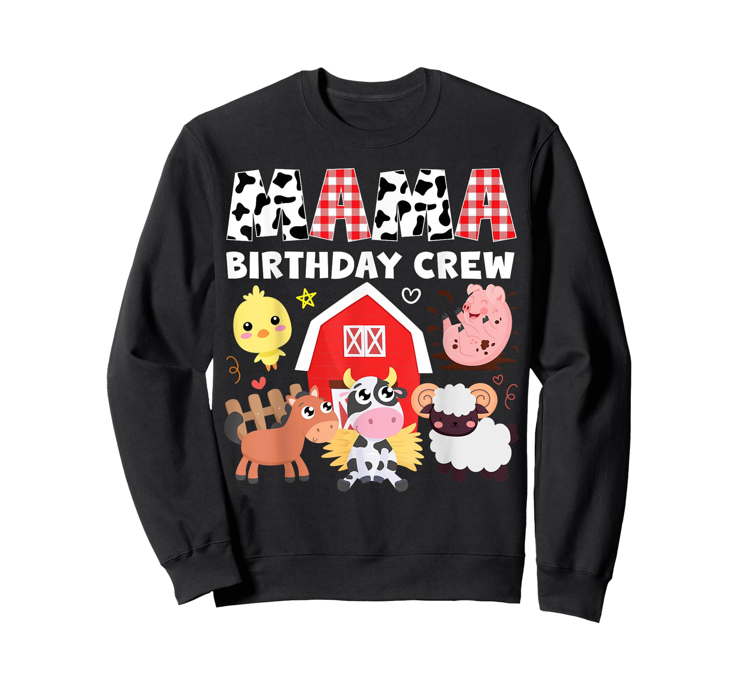 Cow Mama Birthday Crew Farm Theme Animals Birthday Party T-Shirt