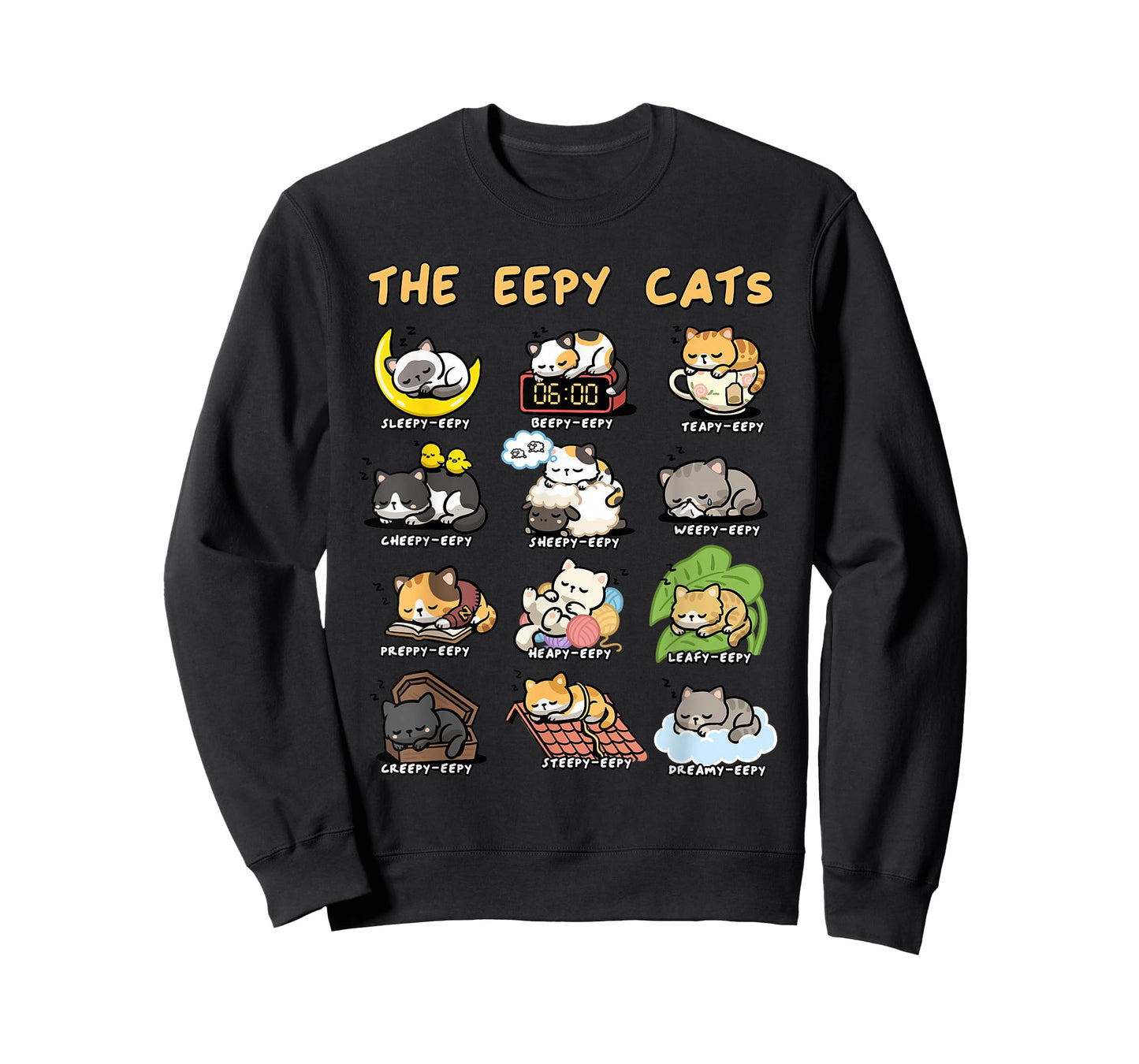 The Eepy Cats Funny Sleeping Cat Pun Collection Design T-Shirt