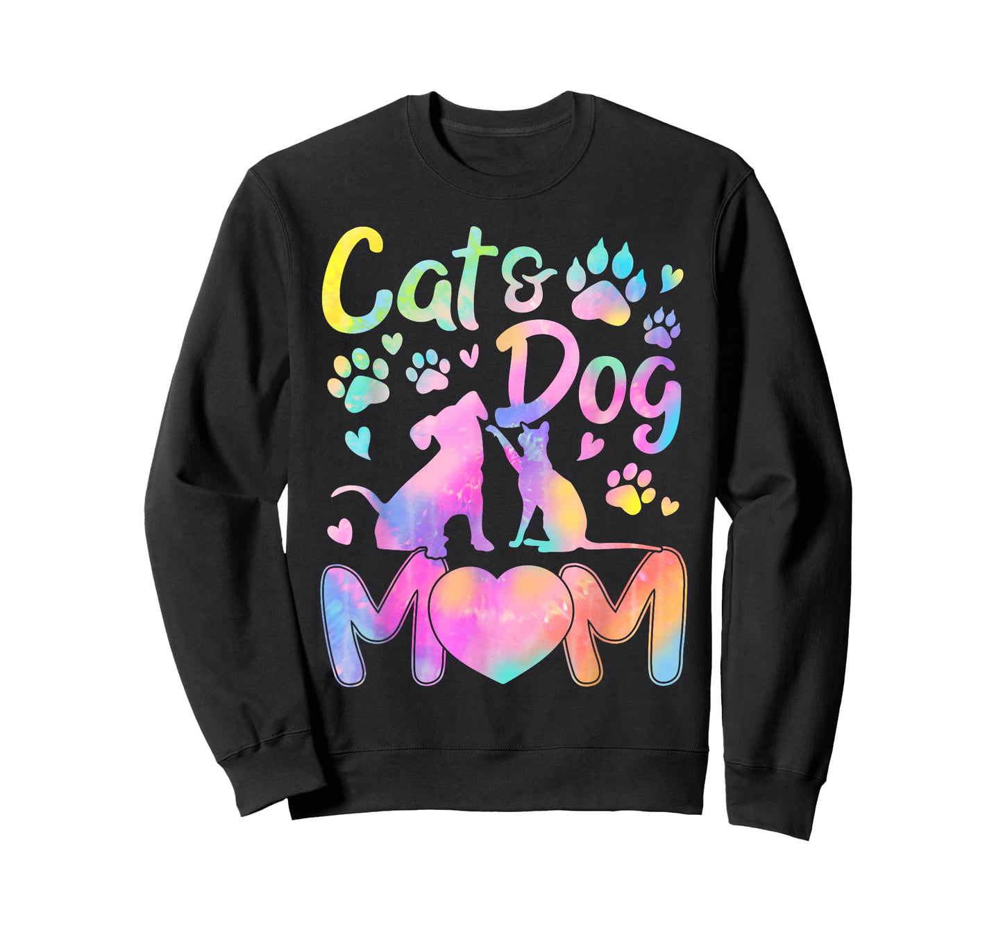 Cat Mom Dog Mom Girl Women Mother's Day Pet Lover Tie Dye T-Shirt