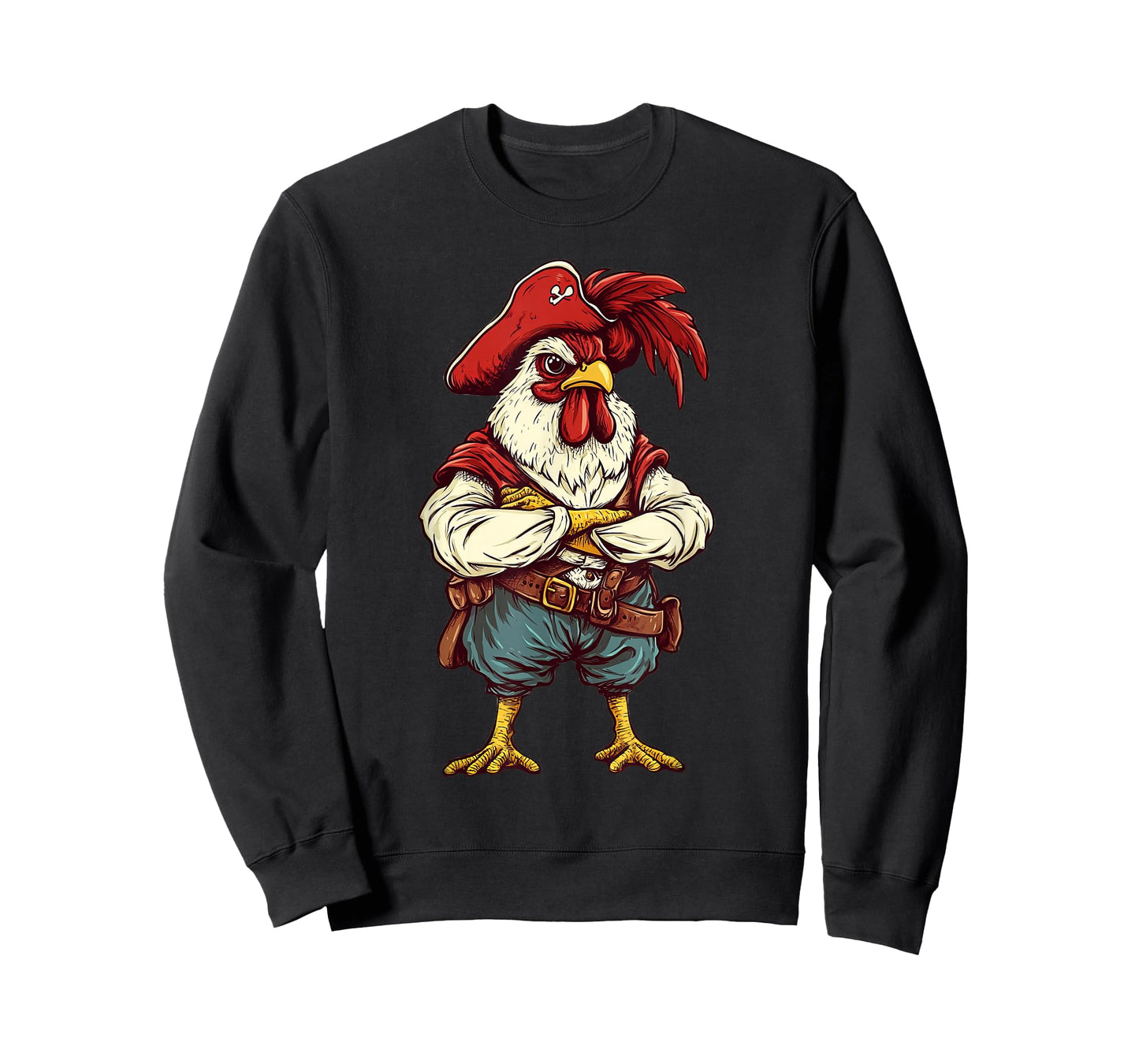 Chicken Dressed As A Pirate Funny Chicken Halloween T-Shirt