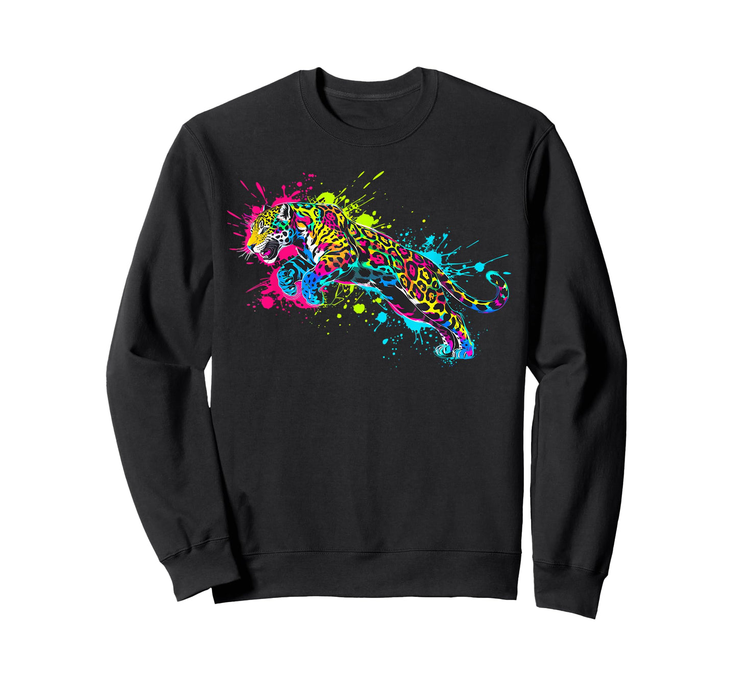 Wild Animal Jaguar with Neon Colors Jungle T-Shirt