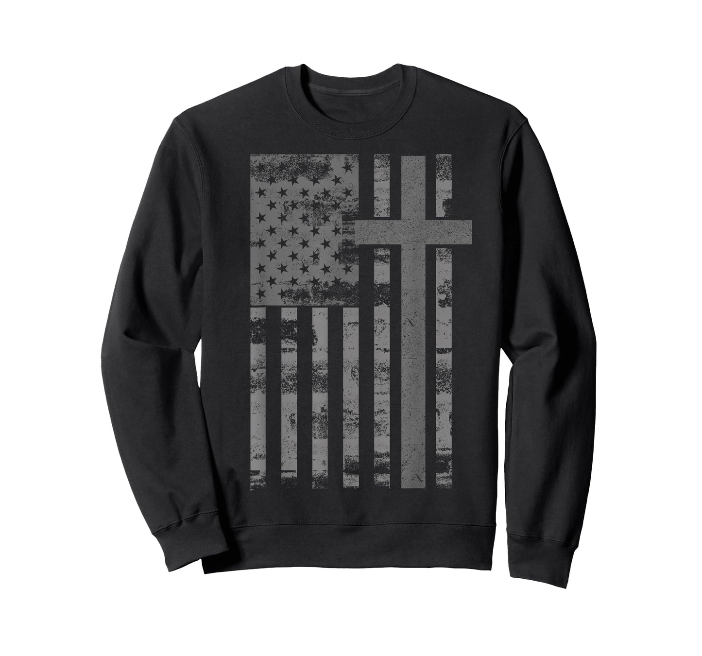 American USA Flag Christian Faith Cross Patriotic Grunge T-Shirt