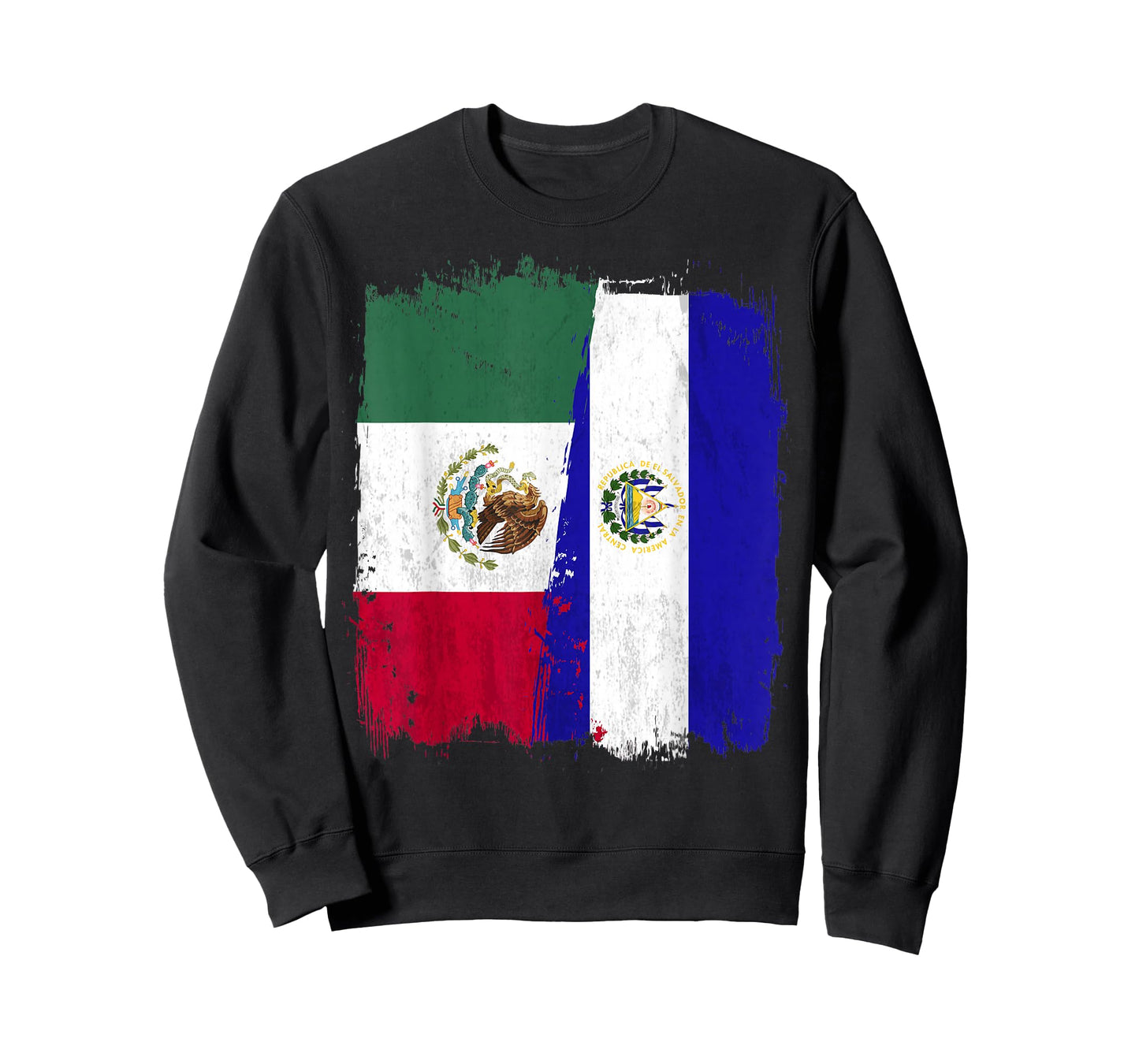 Mexican El Salvador Flag Half Mexican El Salvadoria Flag T-Shirt