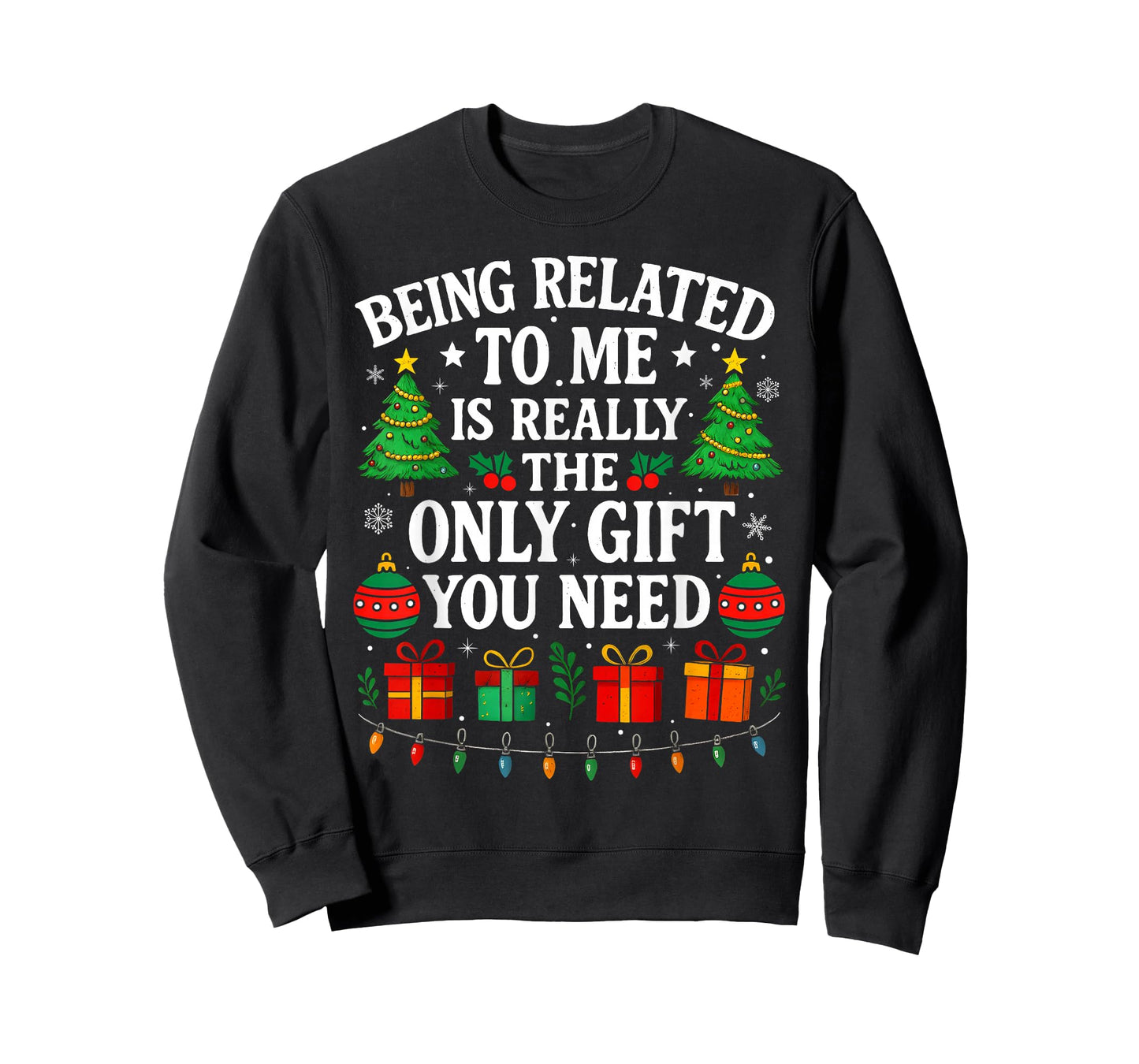 Being Related To Me Funny Christmas Family Xmas Pajamas T-Shirt