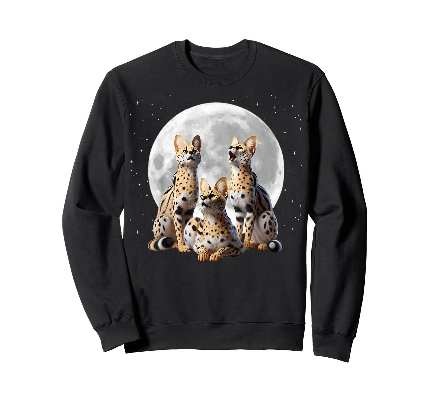 Serval Cats Howling At The Moon, Funny Serval T-Shirt