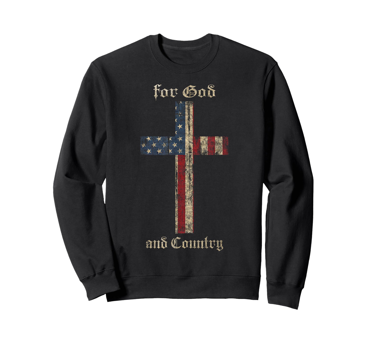 for God and Country Cross American Flag Faith US Patriotic T-Shirt