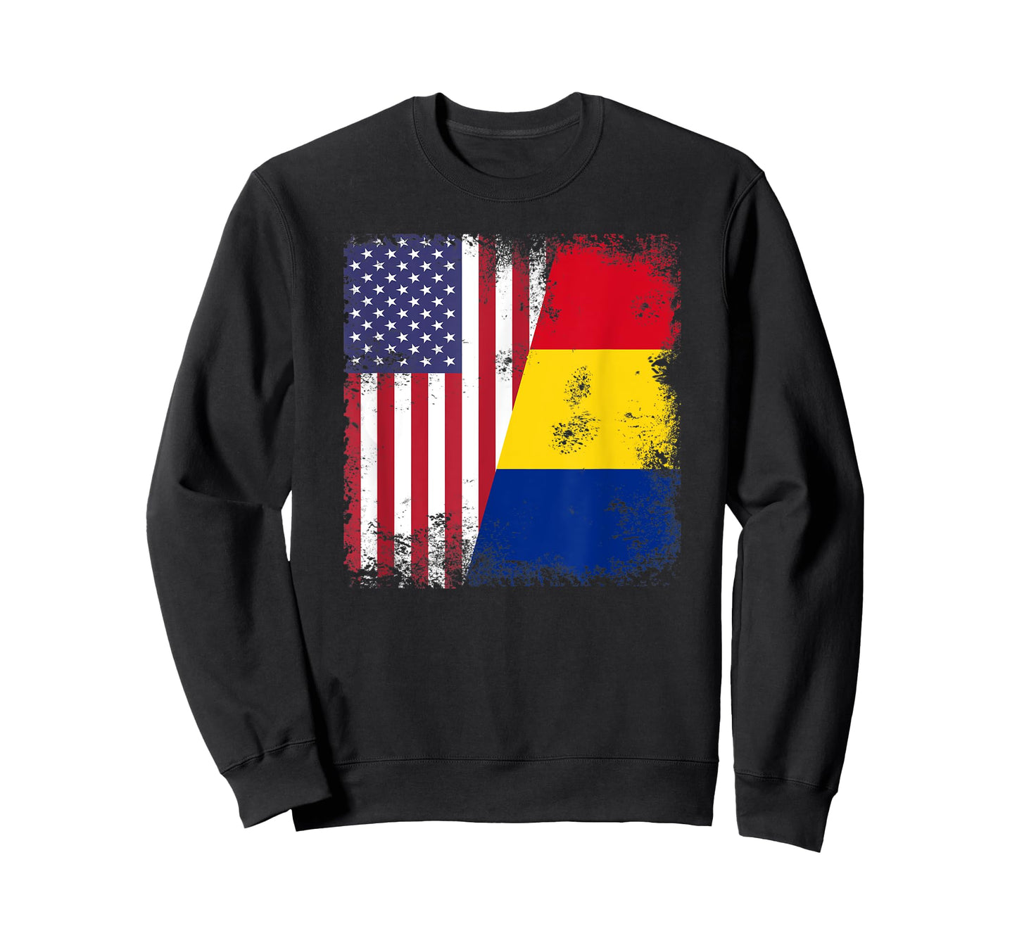 Half Romanian Flag | Vintage Romania USA Gift T-Shirt