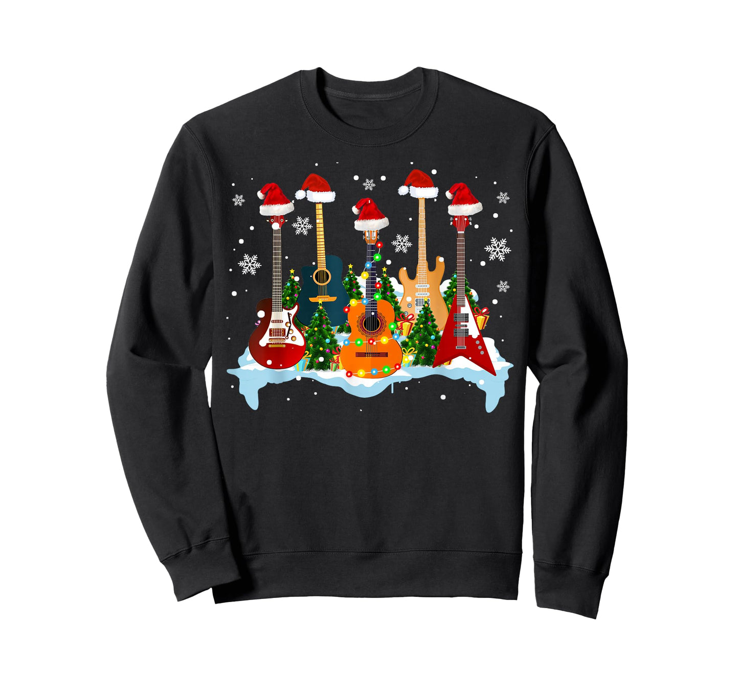 Christmas Guitar Tree Funny Guitarist Christmas T-Shirt