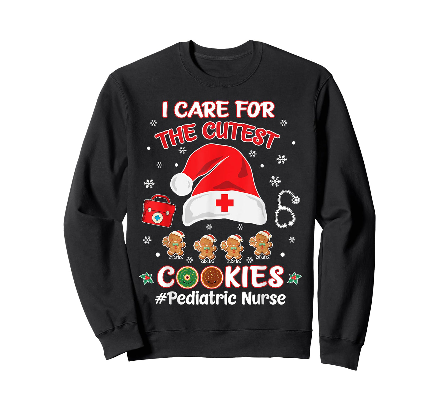 Christmas Pediatric Nurse I Care For The Cutest Cookies T-Shirt