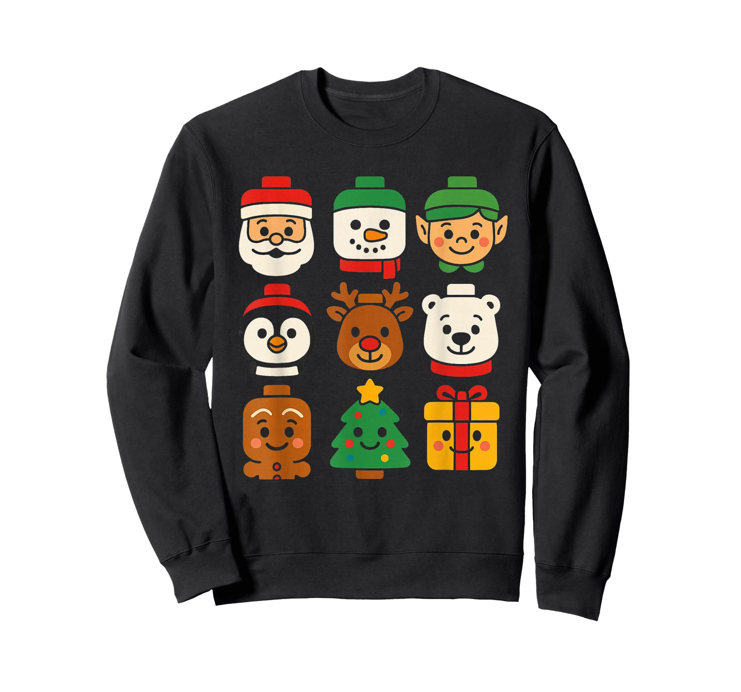Christmas Building Brick Santa Elf Snowman Xmas Boys Girls T-Shirt