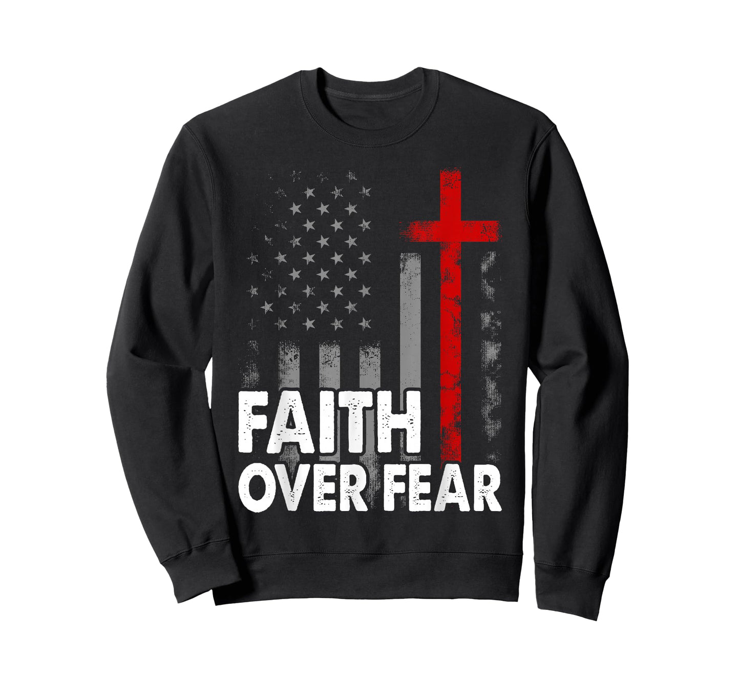 America Pride US Flag Faith Over Fear Prayer T-Shirt