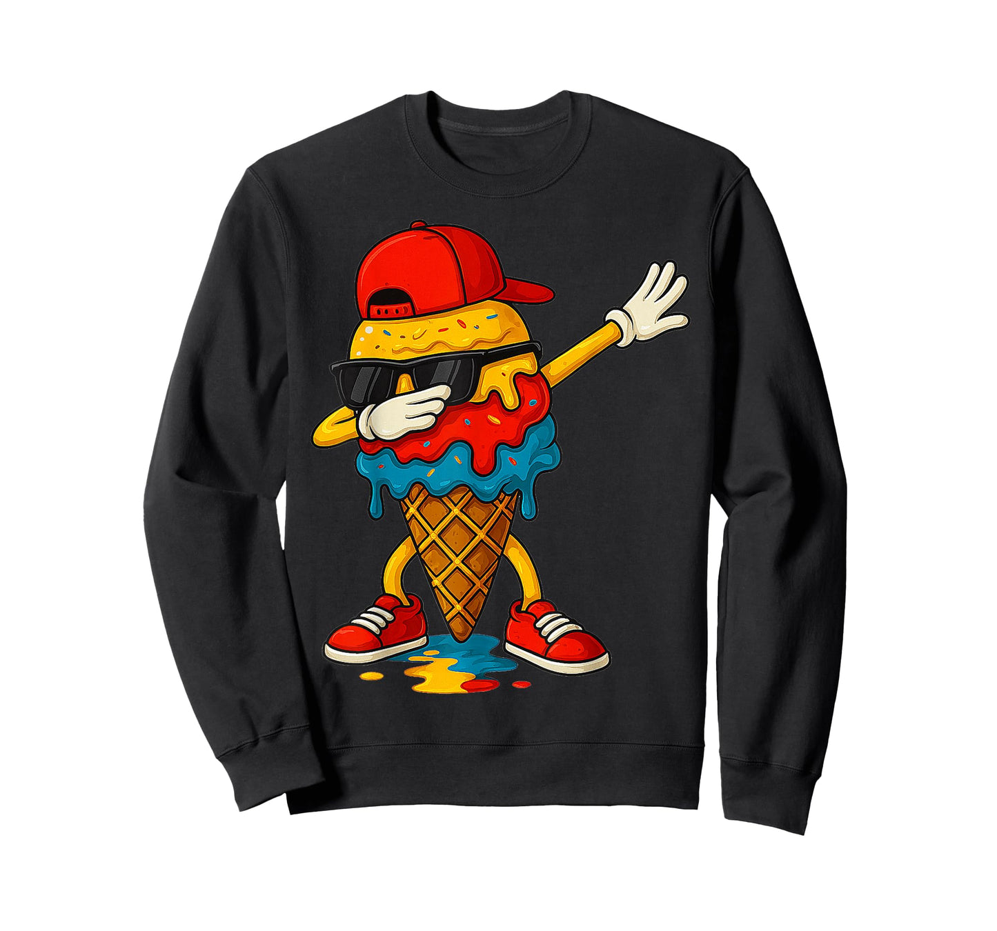 Funny Ice Cream For Boys Youth Dripping Dabbing Ice Cream T-Shirt