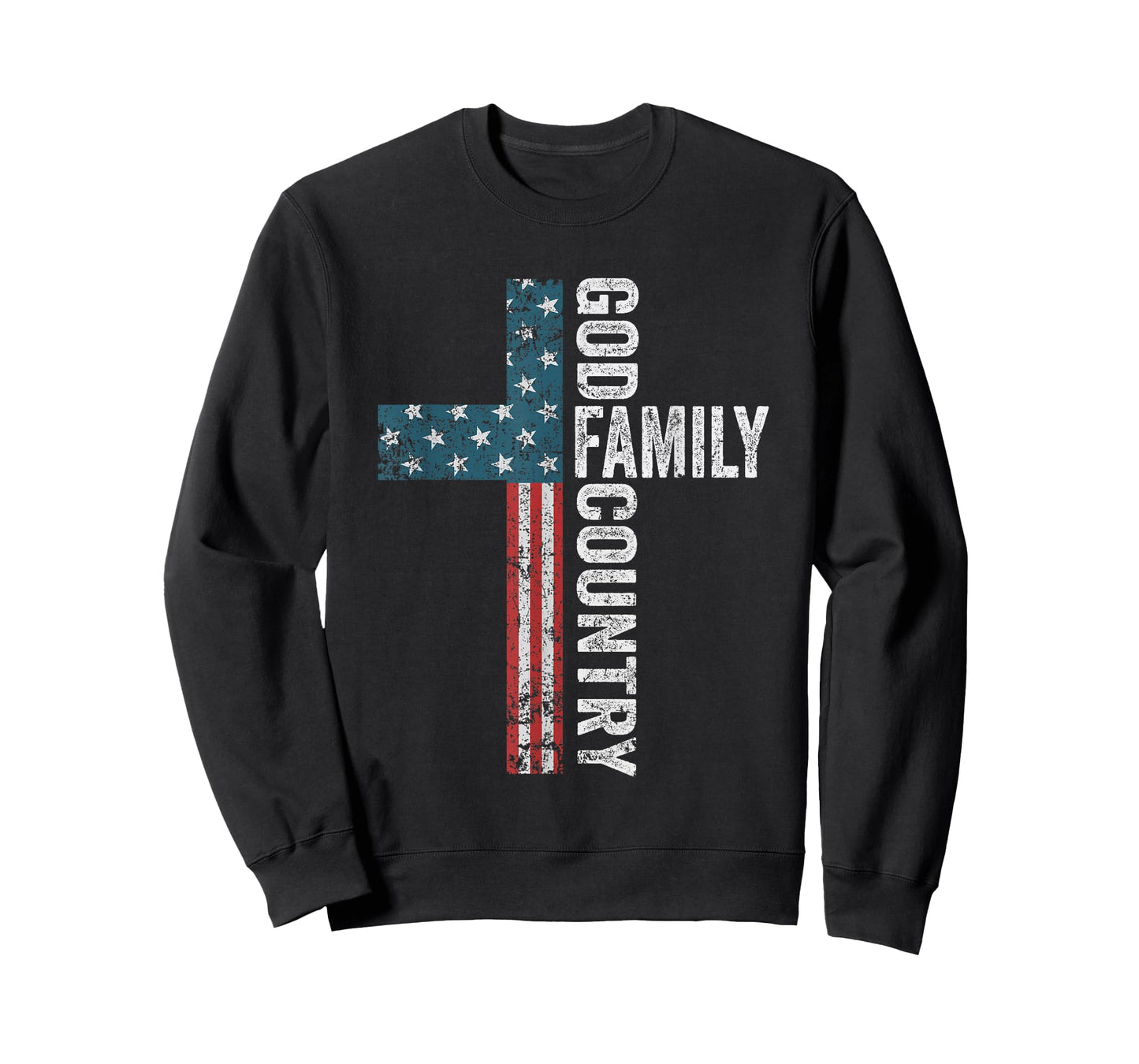 God Family Country - Patriotic Freedom Christian USA Cross T-Shirt