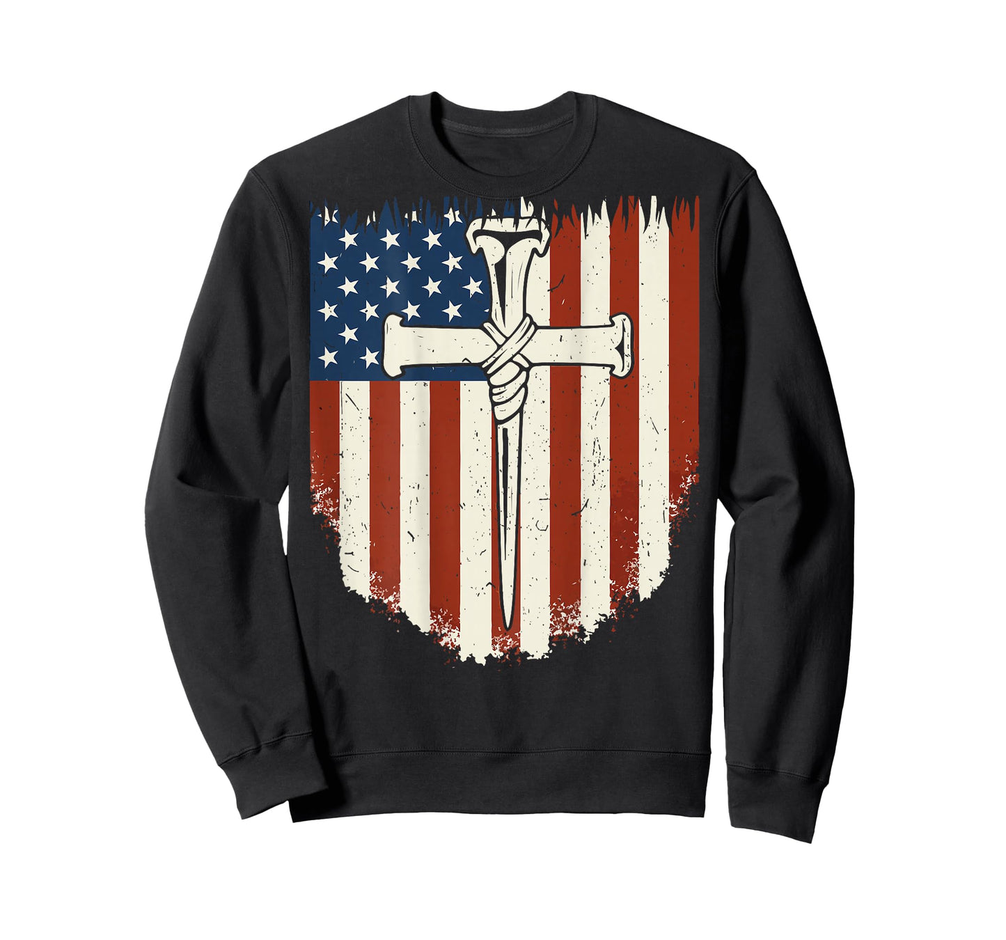 American Flag Cross 3 Nail Patriotic Christian Freedom Faith T-Shirt