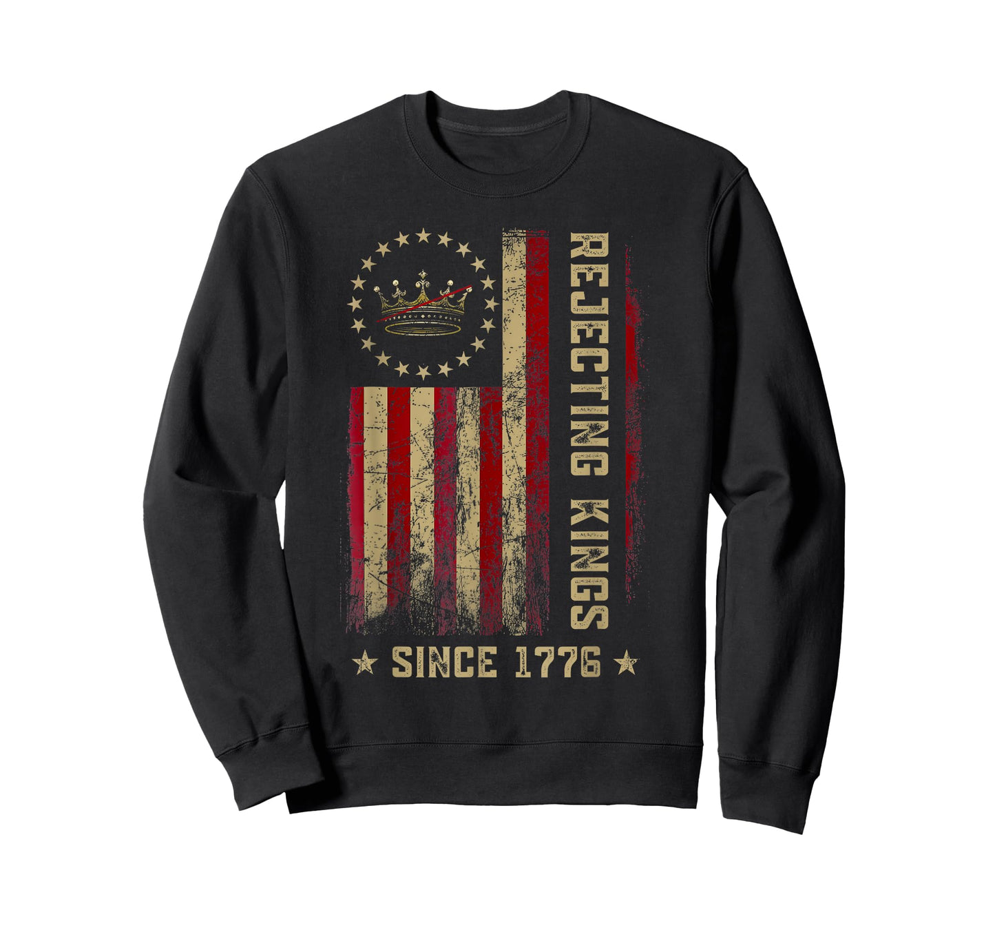 Rejecting Kings Since 1776 Patriotic USA Flag 4th of July T-Shirt