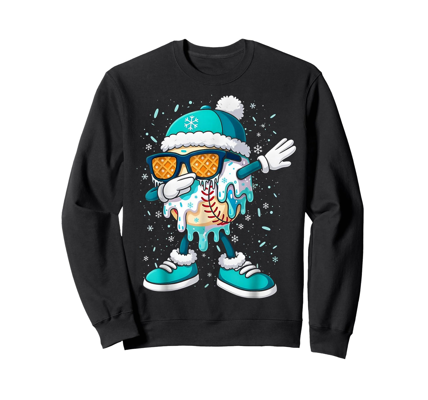 Ice Cream Baseball Drip Home Plate Bats Cool for Boys Youth T-Shirt