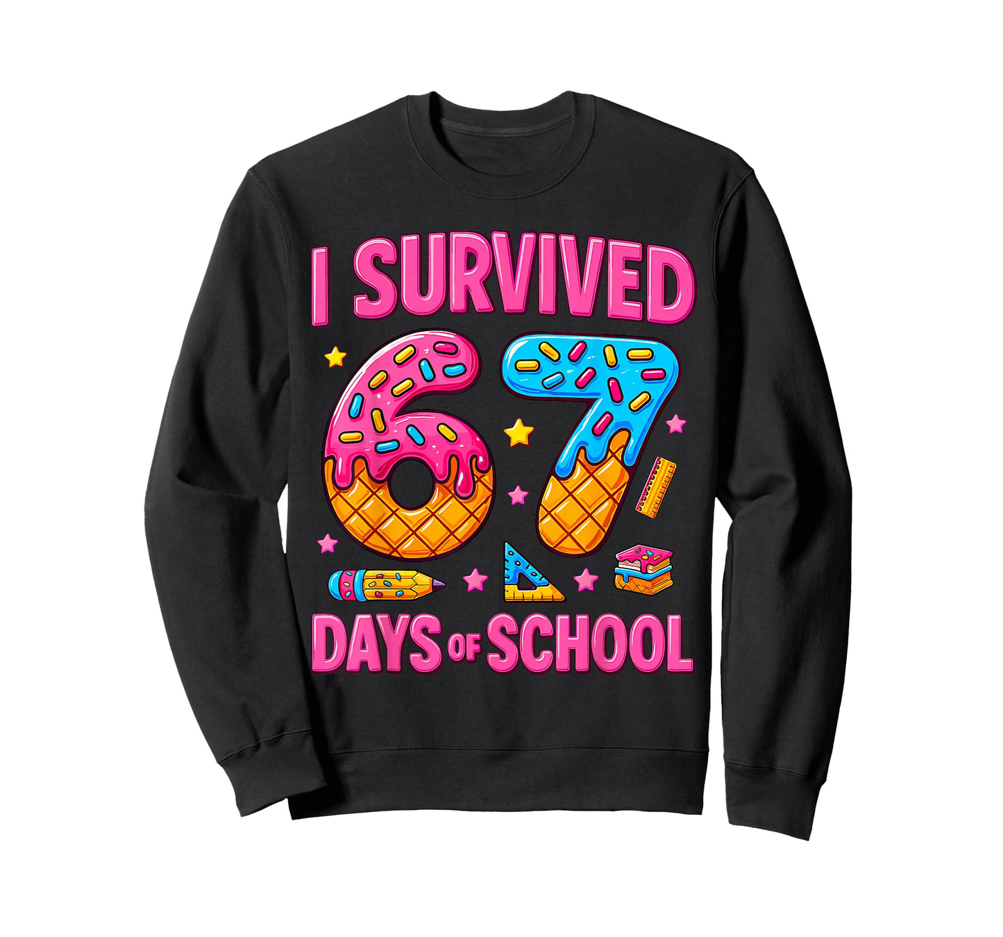 I Survived 67 Days of School Funny Meme Teachers Students T-Shirt