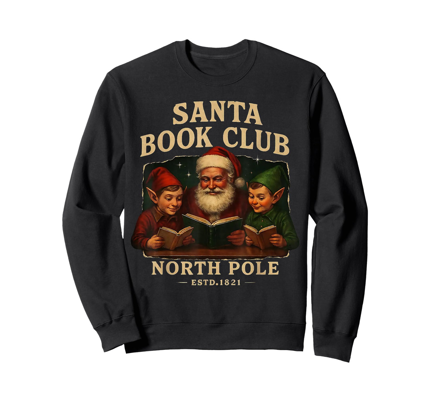 Santa Book Club North Pole Vintage Christmas T-Shirt