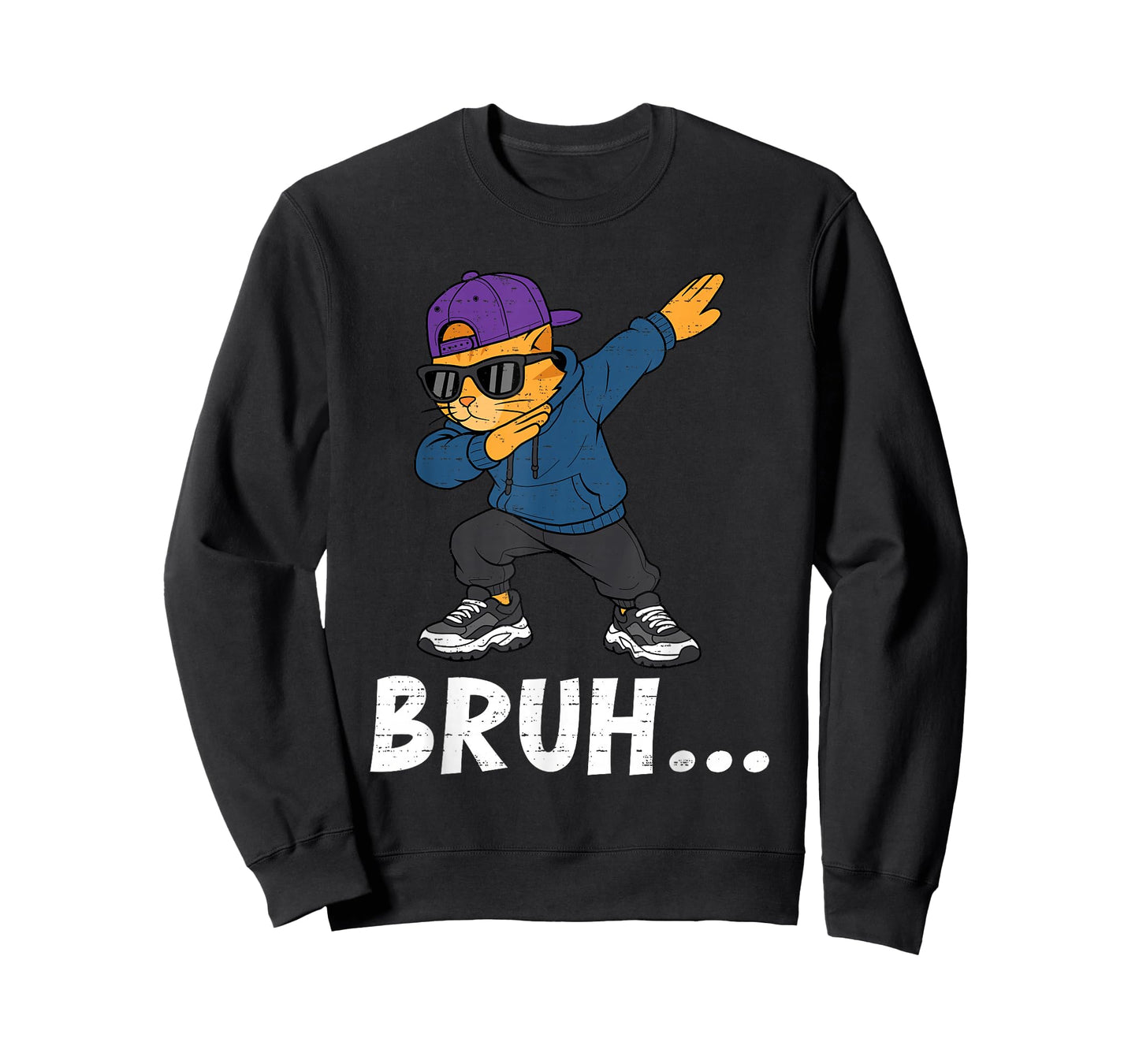 Funny Dabbing Cat Bruh Bro Pet Dab Meme Humor Men Teens Boys T-Shirt